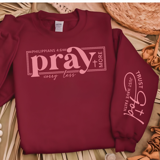 "Philippians 4:6 Black Crew Sweatshirt – Embrace Peace Through Prayer"